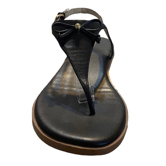 Cole Hahn T-strap leather thong sandals black size 10B - Picture 4 of 8